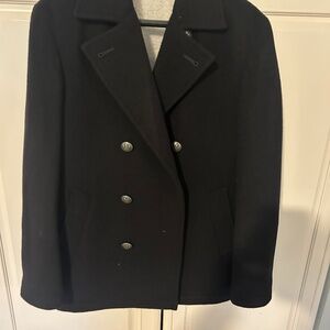 Boys size 12-14 tallia wool blend black pea coat